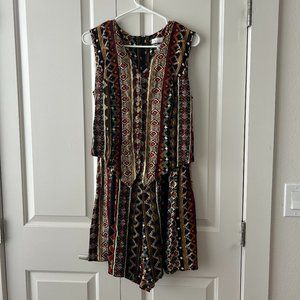 Vintage Diana Marco Popover style attached Vest Romper tie back Size 14